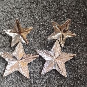 Silver Tone Star Earrings